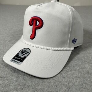 47 Brand‎ Philadelphia Phillies Hat OSFA White Rope Hat Adjustable SnapBack NEW